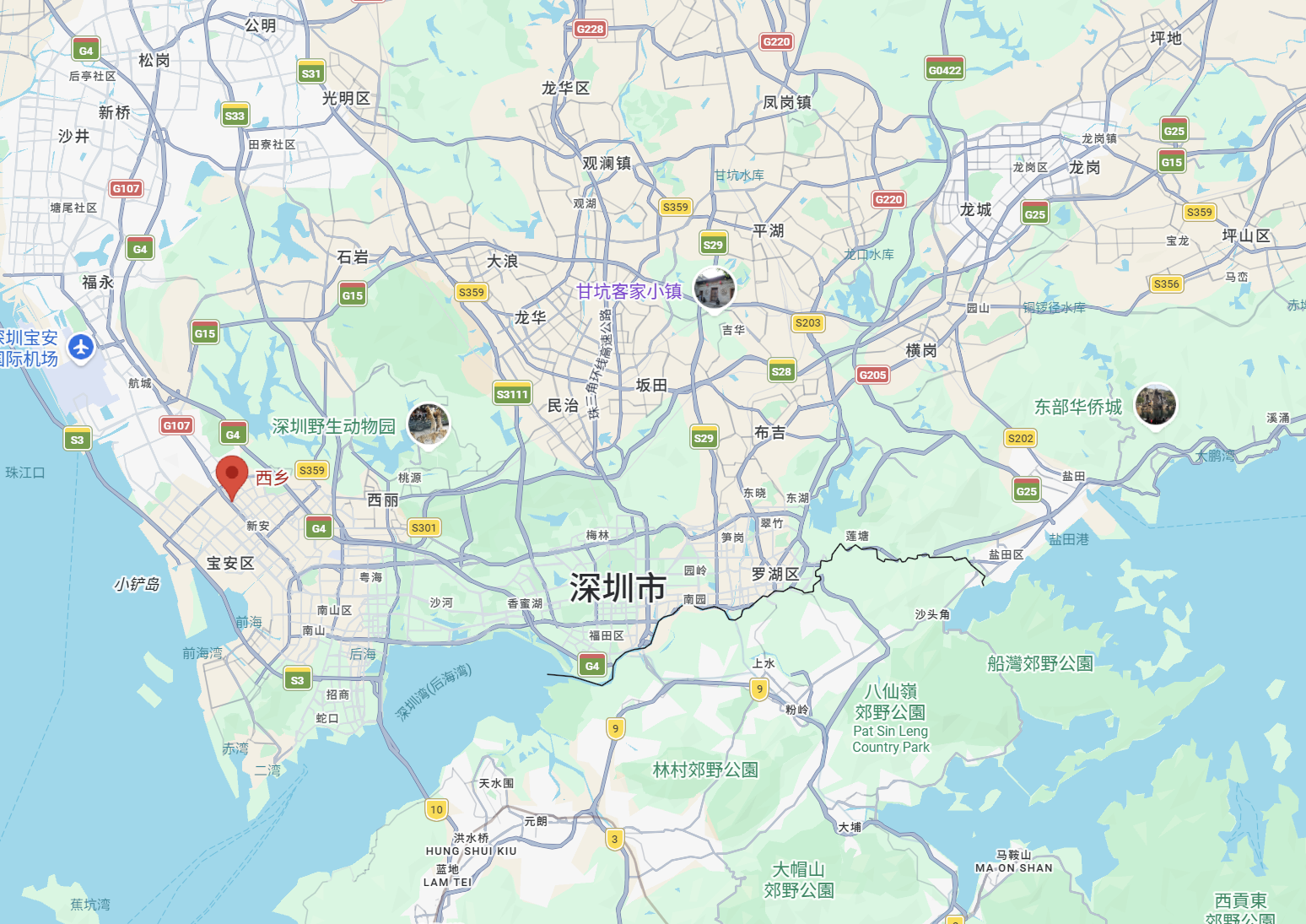 Map showing the Shenzhen team location